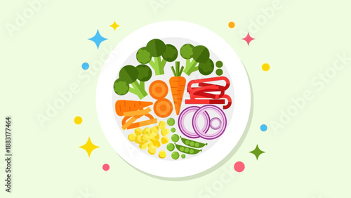 Vibrant And Fresh Vegetarian Plate Depicting Healthy Food Choices For Wellness
