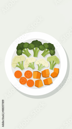 Vibrant Arrangement of Fresh Vegetables on a Plate Perfect For Healthy Eating