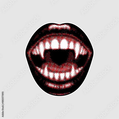 Halftone Open vampire mouths 