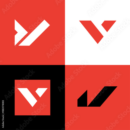 Modern Minimal Letter V Logo Bundle with Creative Style for Branding, Startup, Business Identity, and Digital Company