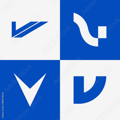 Modern Minimal Letter V Logo Bundle with Creative Style for Branding, Startup, Business Identity, and Digital Company