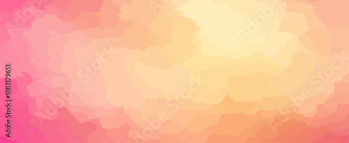 Abstract watercolor style background with warm pink orange and yellow gradient soft blended texture