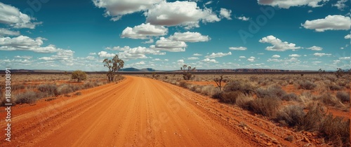 Alice Springs area in the Red Centre of Australia (NT) showcasing Outback scenery and dirt road