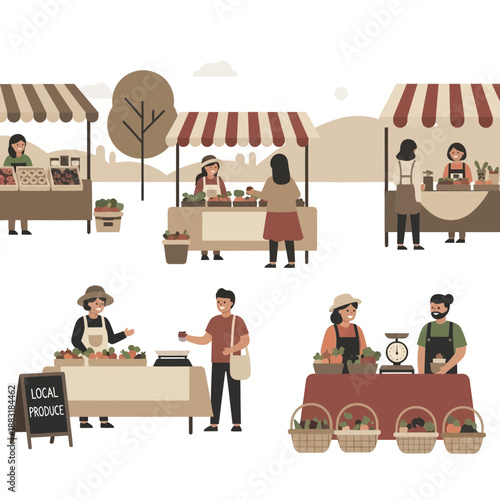 Vibrant Farmers Market Scene Showcasing Fresh Produce, Community, and Local Vendors
