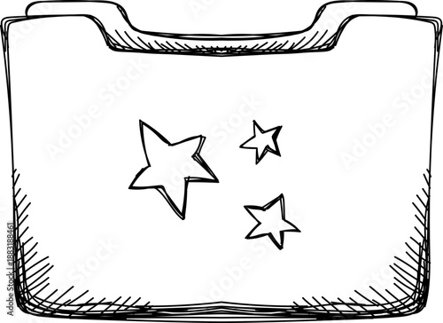 Colorful  crayon marker hand drawn folder icon 