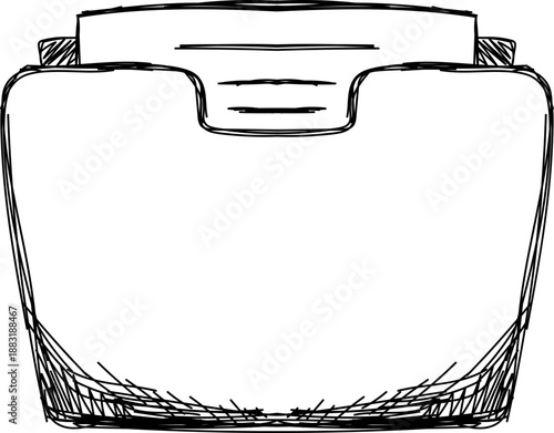 Colorful  crayon marker hand drawn folder icon 