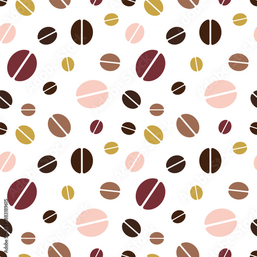 Coffee bean pattern with seamless grunge effect for coffee shop background, cafe decoration, dining venues and culinary events. for a coffee themed greeting card. for coffee-themed fabric motifs