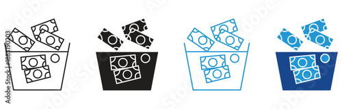 Money Laundering icon Set Multiple Style Collection. Vector illustration.