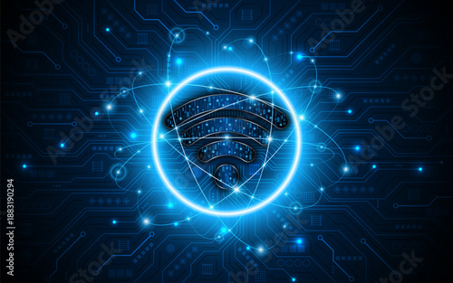 Abstract wifi symbol. Concept of communication technology, internet signal or wireless connection.