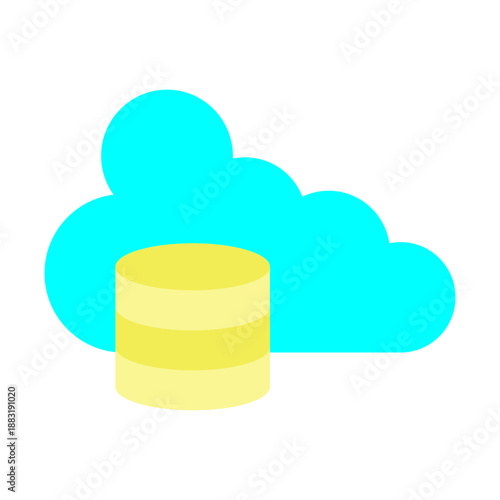 Cloud Storage Vector Flat Icon Design