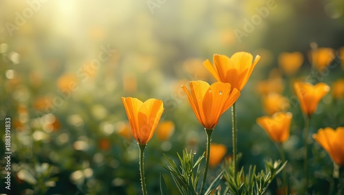 Wallpaper Mural Eschscholzia Californica, bright orange flower from North America, suitable for landscape design Torontodigital.ca