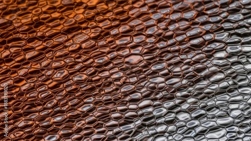 Abstract metallic textured background with gradient copper and gray colors. AI generated.
