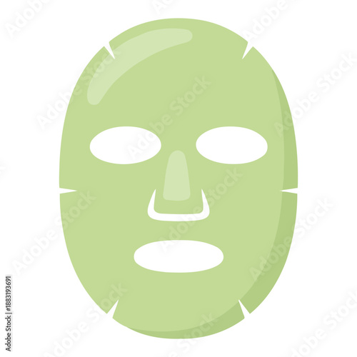 Green face mask for skincare and relaxation vector illustration