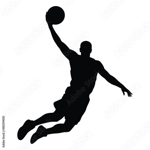  Dynamic Basketball Player Dunking Silhouette Icon