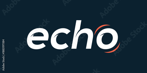 Echo typography text logo design graphic