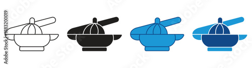 Squeezer Icon set. Lemon squeezer symbol isolated on white background. Vector illustration.