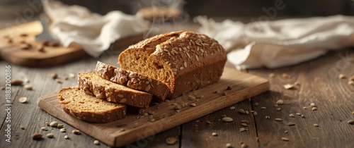 Homemade gluten free bread with seeds and nuts