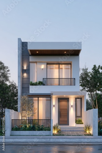 Modern house exterior architectural design facade perspective residential building