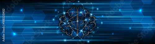 Circuit board of computer neural network or electronic artificial intelligence. Brain circuit technology. modern technology innovation concept background