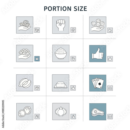 Visual Guide Illustrating Varied Portion Sizes For Dietary Needs and Nutritional Planning