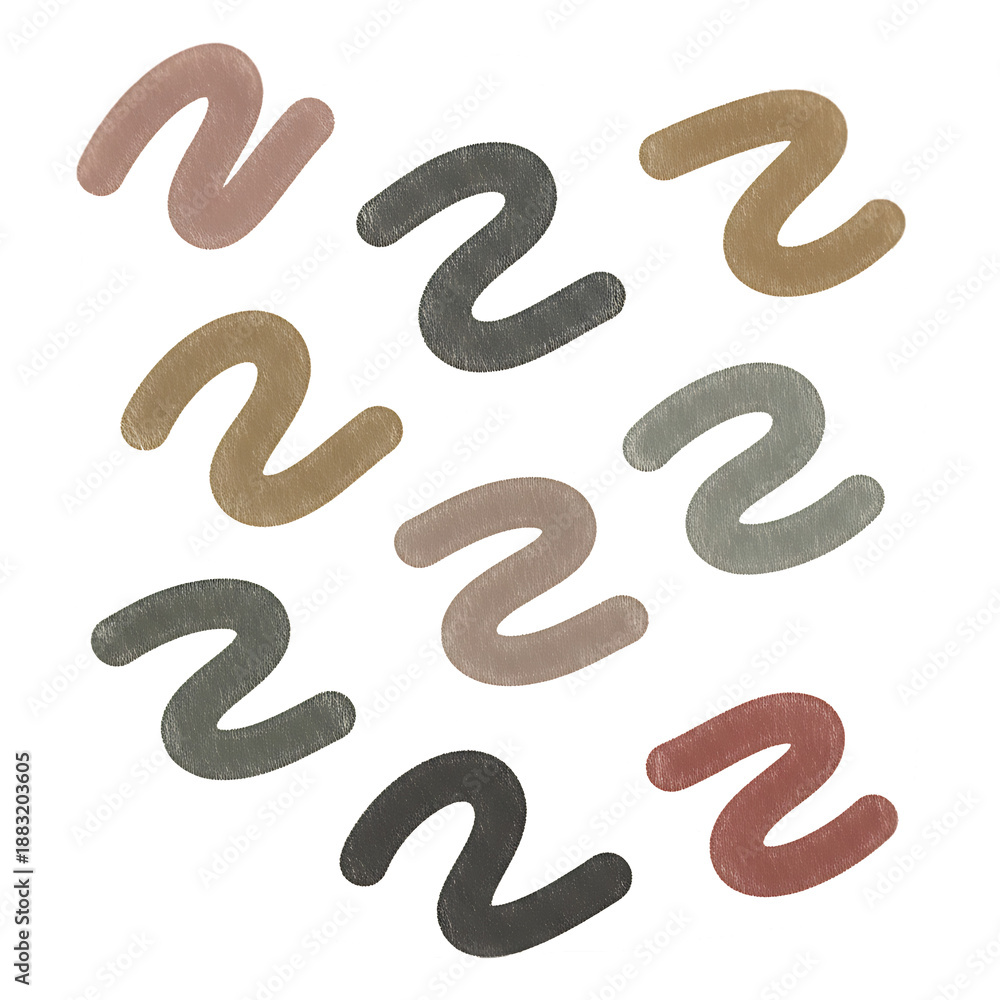 Naklejka premium Colorful Sshaped Hair Ties on Transparent Background