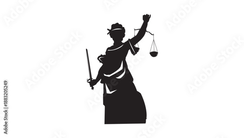 Lady Justice Silhouette Symbol of Law and Legal System