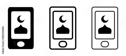 Phone Wallpaper Islamic Mosque Icon Decorative Vector 