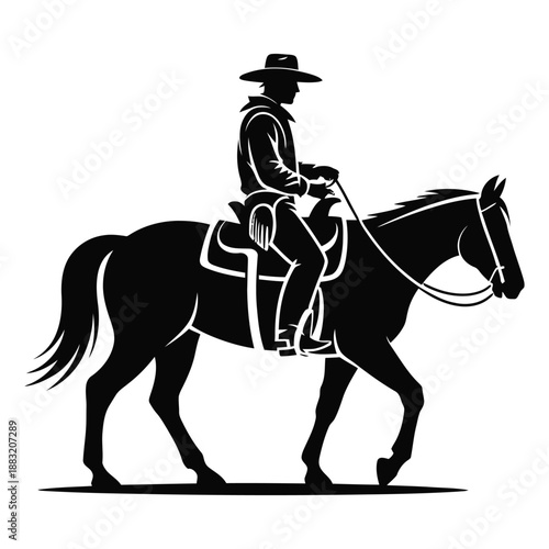 cowboy riding horse