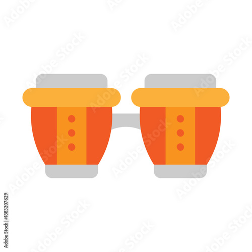 Bongo Drum Vector Flat Icon Design