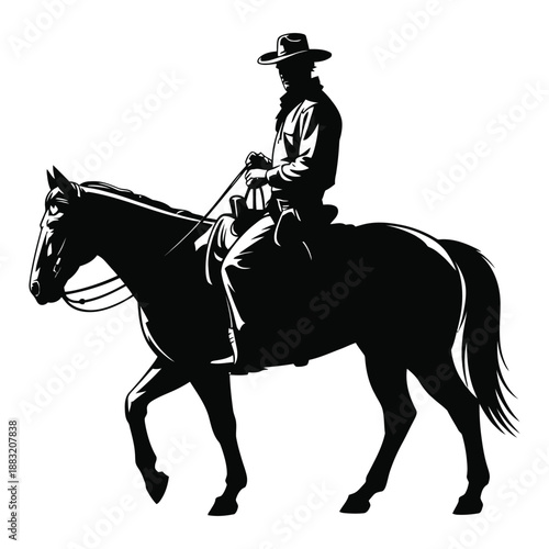 cowboy riding horse