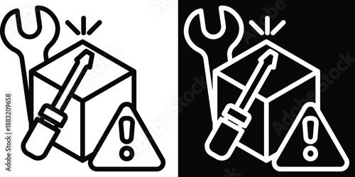 correction Two-tone version in black and white background