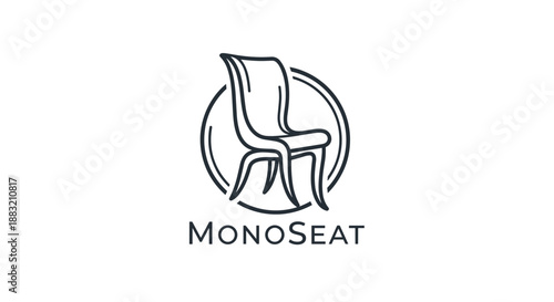 Monoseat Chair Logo Design Illustration.