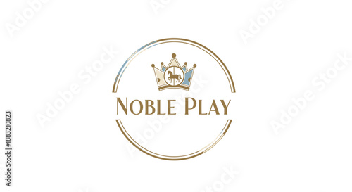 Noble Play Logo Crown Emblem Design.