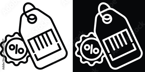 labeling Two-tone version in black and white background