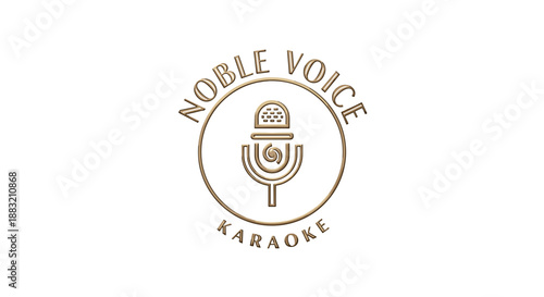 Noble Voice Karaoke Microphone Logo Design.