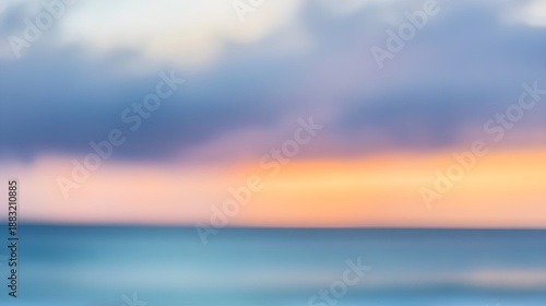 Soft focus ocean and sky at sunset abstract background