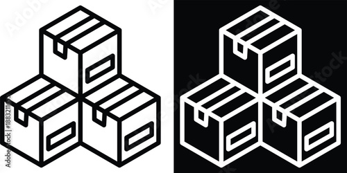 packaging Two-tone version in black and white background
