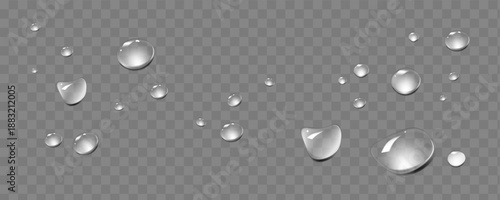 Fresh water splash effect on the surface.Liquid spreading droplet shapes.