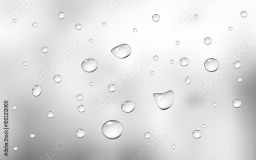 Rain transparent drops flow down the glass.Realistic wet condensation texture.