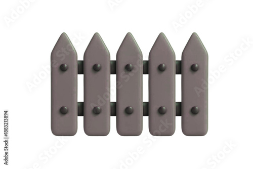 3Dの木製の柵　灰色