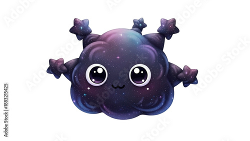 Cute Galaxy Alien Character with Star Tentacles
