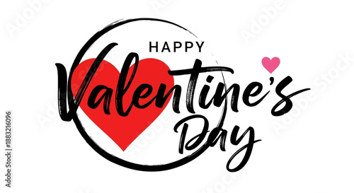 Happy Valentine's Day Celebration with Heart and Love