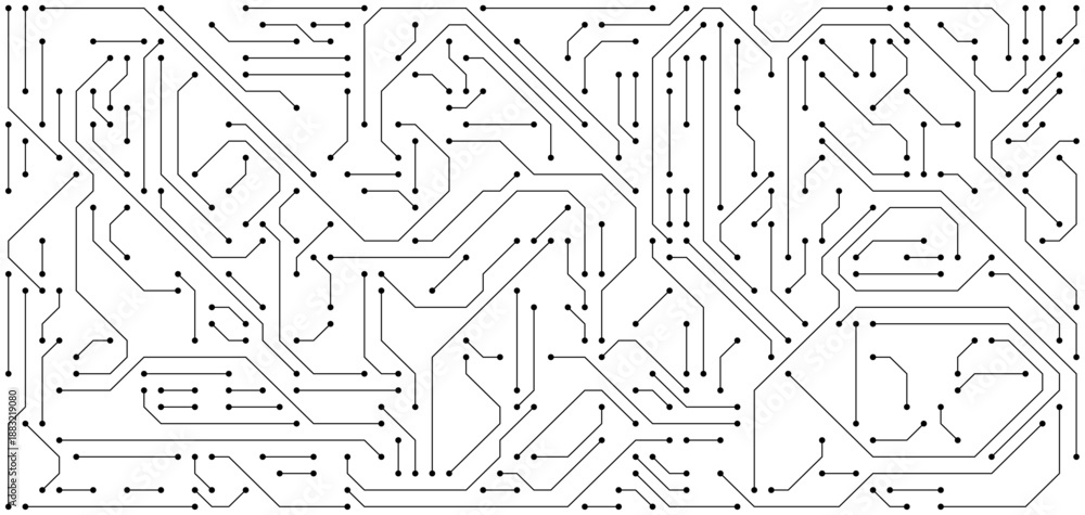 Obraz premium Digital circuit board background. Technology template for web banner or AI innovation concept presentation.