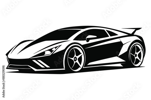 Sleek black sports car design modern luxury vehicle illustration