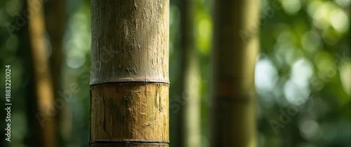 Obraz  z motywem Zoomed-in shot of bamboo tree surface