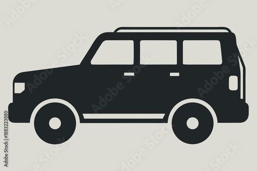 Schilderij op canvas Silhouette of a family suv vehicle icon design