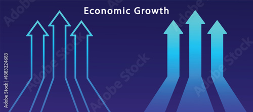 Three up arrow icon set showing business growth, progress and success vector. Modern finance growth background with up arrow for business investment design. Vector illustration and transparent PNG