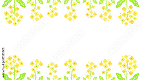 上下に菜の花のあしらいがある背景