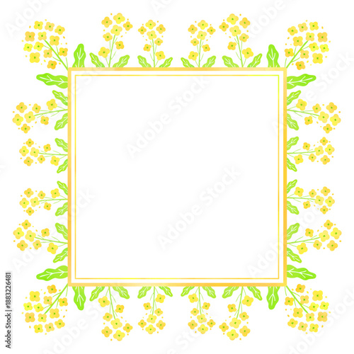 正方形の菜の花のフレーム