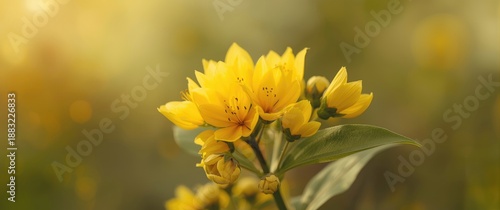 Daytime photo of Yellow Ashoka blossoms in full bloom with an abstract background emphasizing beauty and Asian flora